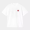 Carhartt WIP W' S/S Heart II Hartt T-Shirt Organic Cotton Single Jersey, 175 g/m² (White)