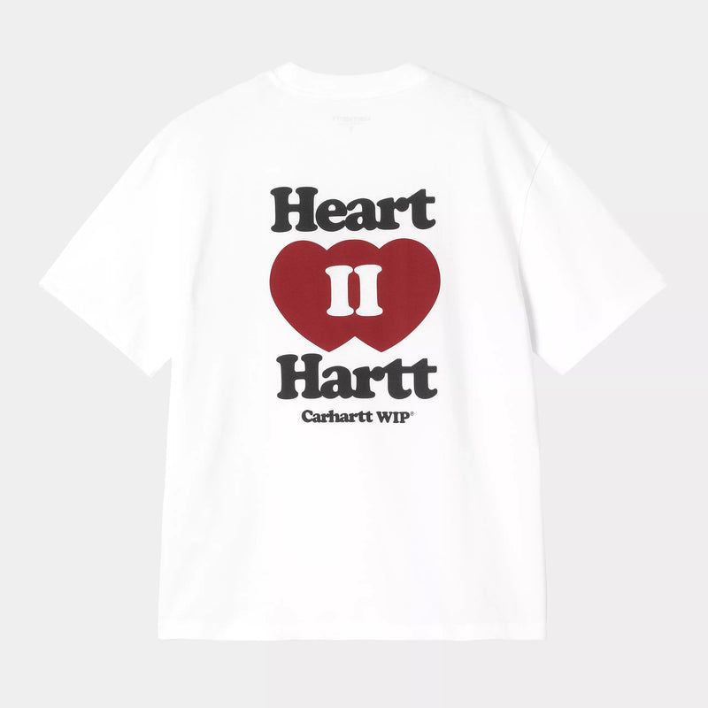 Carhartt WIP W' S/S Heart II Hartt T-Shirt Organic Cotton Single Jersey, 175 g/m² (White)