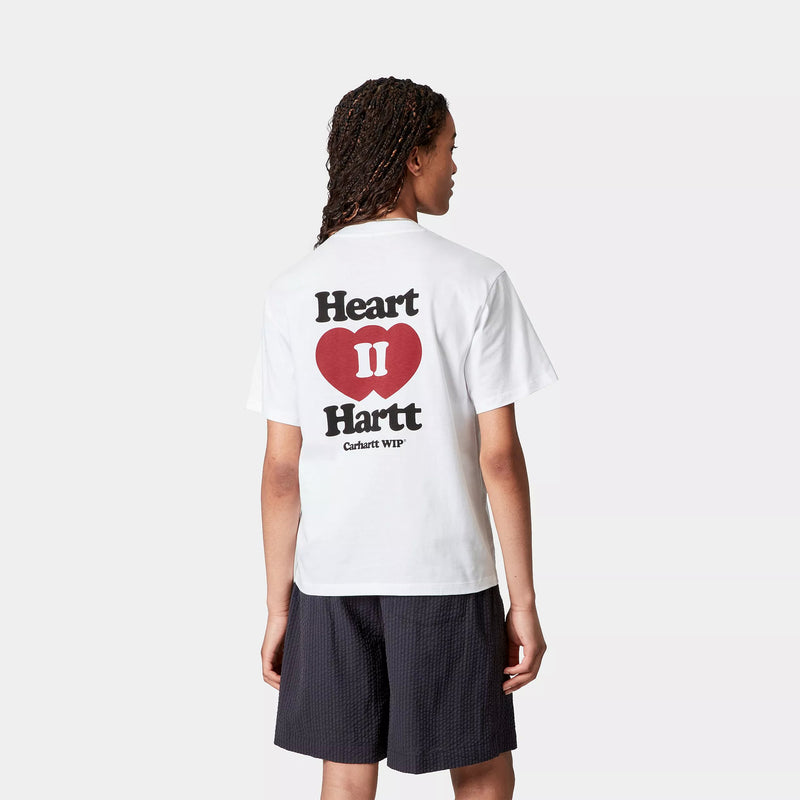 Carhartt WIP W' S/S Heart II Hartt T-Shirt Organic Cotton Single Jersey, 175 g/m² (White)