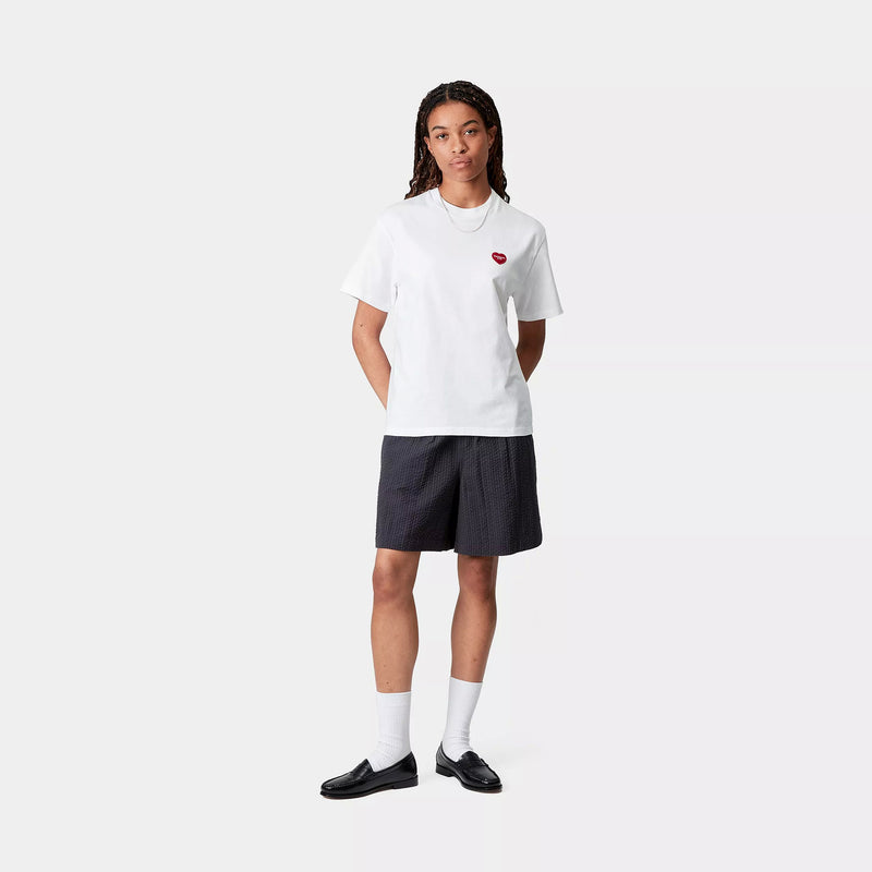 Carhartt WIP W' S/S Heart II Hartt T-Shirt Organic Cotton Single Jersey, 175 g/m² (White)