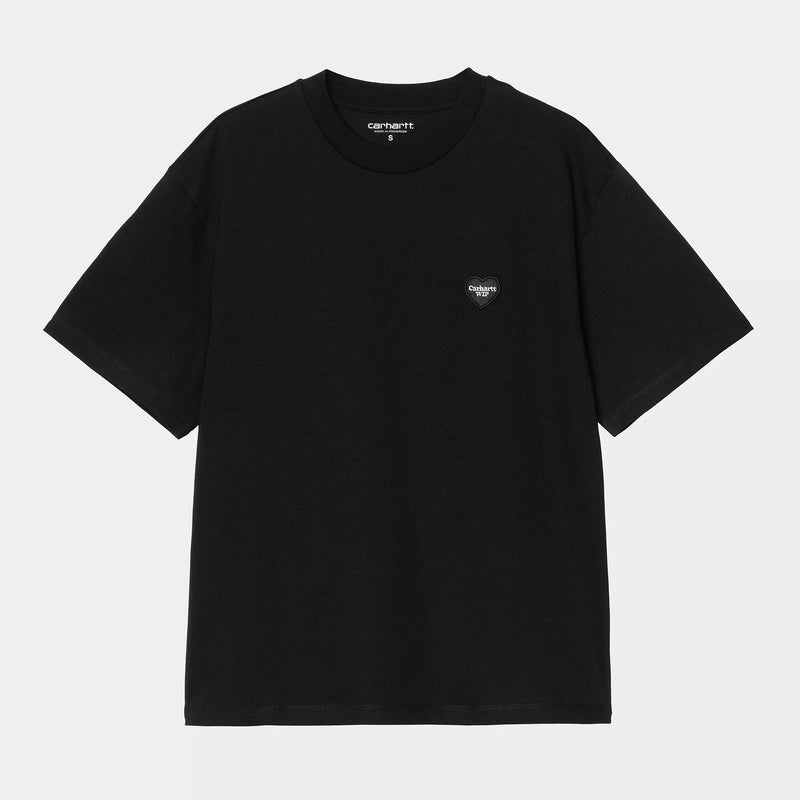 Carhartt WIP W' S/S Heart II Hartt T-Shirt Organic Cotton Single Jersey, 175 g/m² (Black)