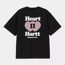 Carhartt WIP W' S/S Heart II Hartt T-Shirt Organic Cotton Single Jersey, 175 g/m² (Black)