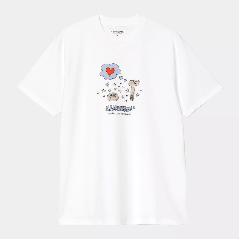 Carhartt WIP S/S Work Life Romance T-Shirt Cotton Single Jersey, 190 g/m² (White)