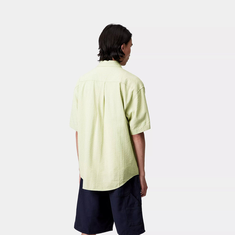 Carhartt WIP S/S Toland Shirt Cotton Seersucker, 4.2 oz (Toland Stripe / Pale Olive)