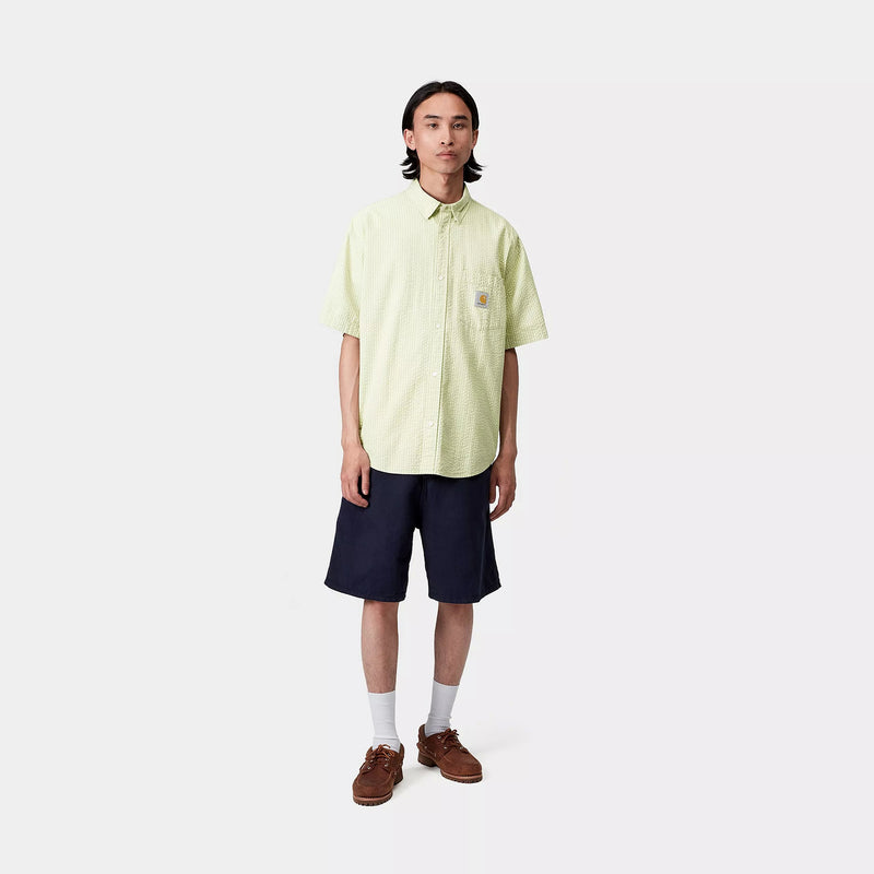 Carhartt WIP S/S Toland Shirt Cotton Seersucker, 4.2 oz (Toland Stripe / Pale Olive)