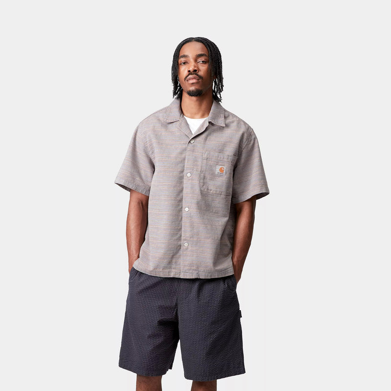 Carhartt WIP S/S Gellar Shirt Cotton Glenville Jacquard, 7.8 oz (Gellar Stripe / Multicolor rinsed)