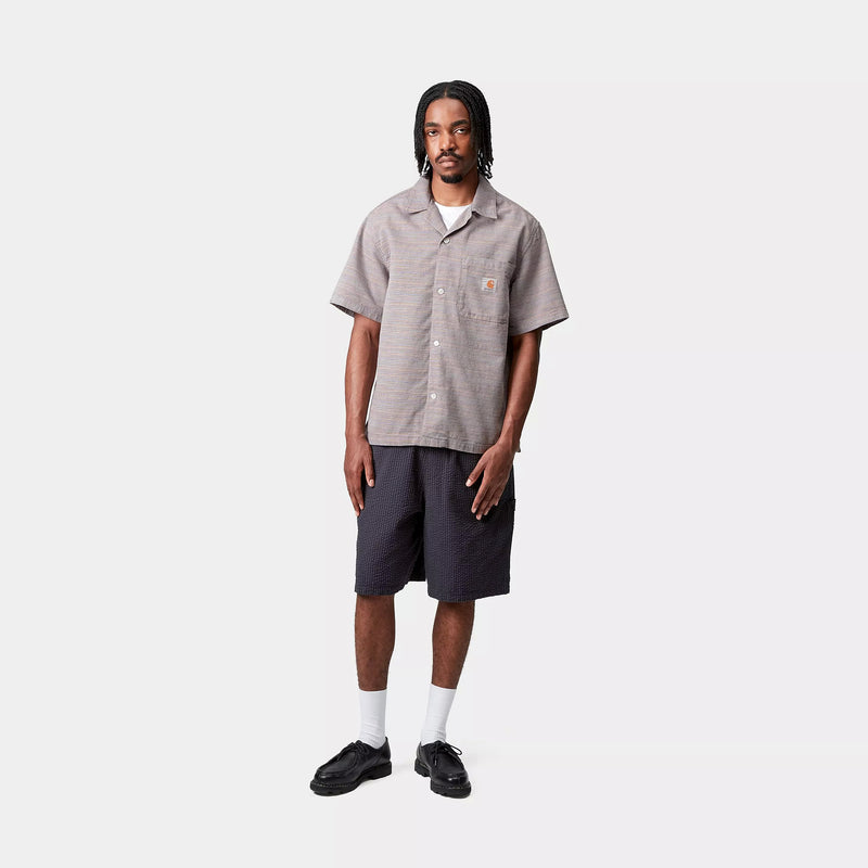 Carhartt WIP S/S Gellar Shirt Cotton Glenville Jacquard, 7.8 oz (Gellar Stripe / Multicolor rinsed)