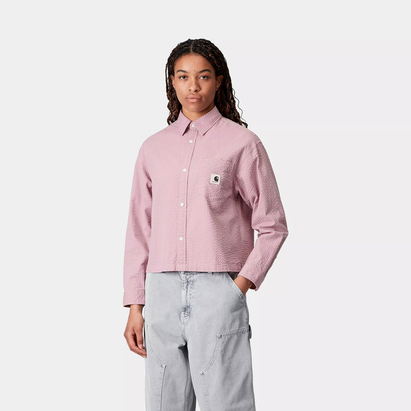 Carhartt WIP W' L/S Toland Shirt Cotton Seersucker, 4.2 oz (Toland Stripe / Pink Fog)