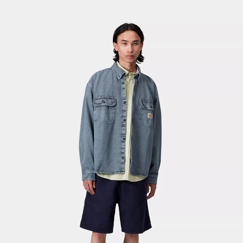 Carhartt WIP Tigan Shirt Jac 100% Cotton 'Smithtown' Denim, 12 oz (Black / Blue Fog garment dyed)