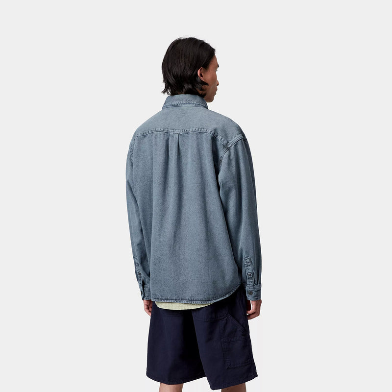 Carhartt WIP Tigan Shirt Jac 100% Cotton 'Smithtown' Denim, 12 oz (Black / Blue Fog garment dyed)