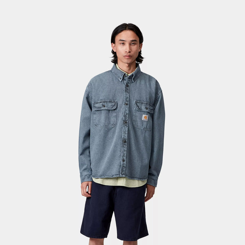 Carhartt WIP Tigan Shirt Jac 100% Cotton 'Smithtown' Denim, 12 oz (Black / Blue Fog garment dyed)