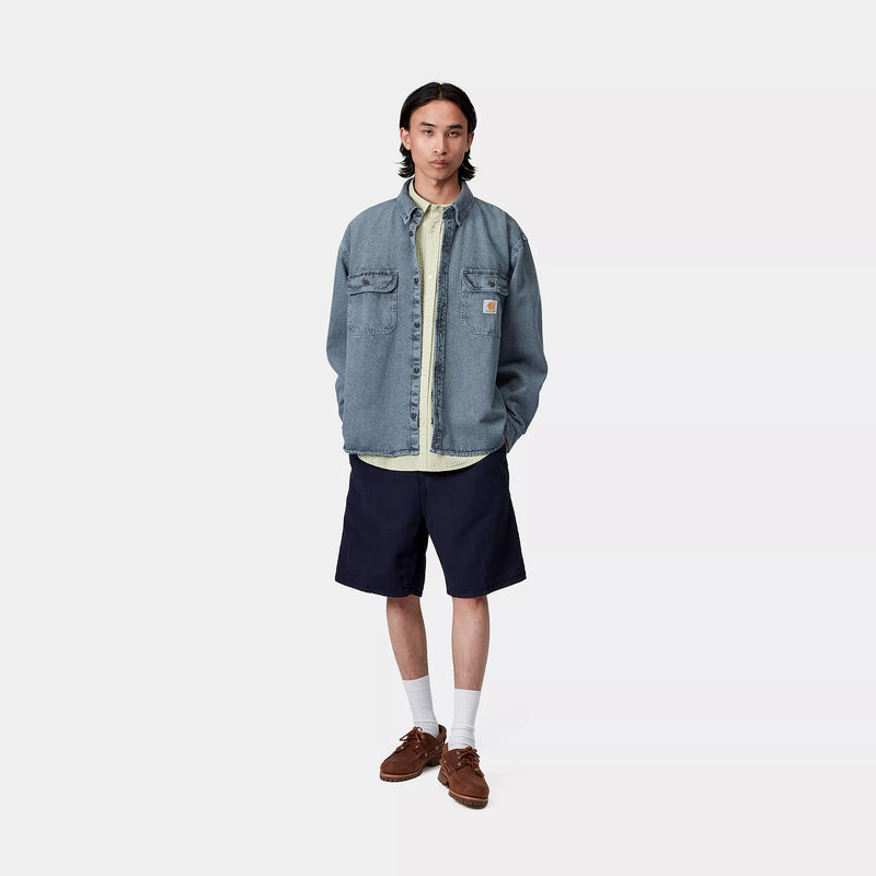 Carhartt WIP Tigan Shirt Jac 100% Cotton 'Smithtown' Denim, 12 oz (Black / Blue Fog garment dyed)