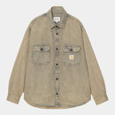 Carhartt WIP Tigan Shirt Jac 100% Cotton 'Smithtown' Denim, 12 oz (Blue / Leather garment dyed)