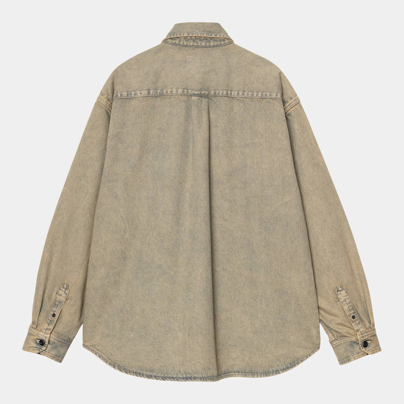 Carhartt WIP Tigan Shirt Jac 100% Cotton 'Smithtown' Denim, 12 oz (Blue / Leather garment dyed)