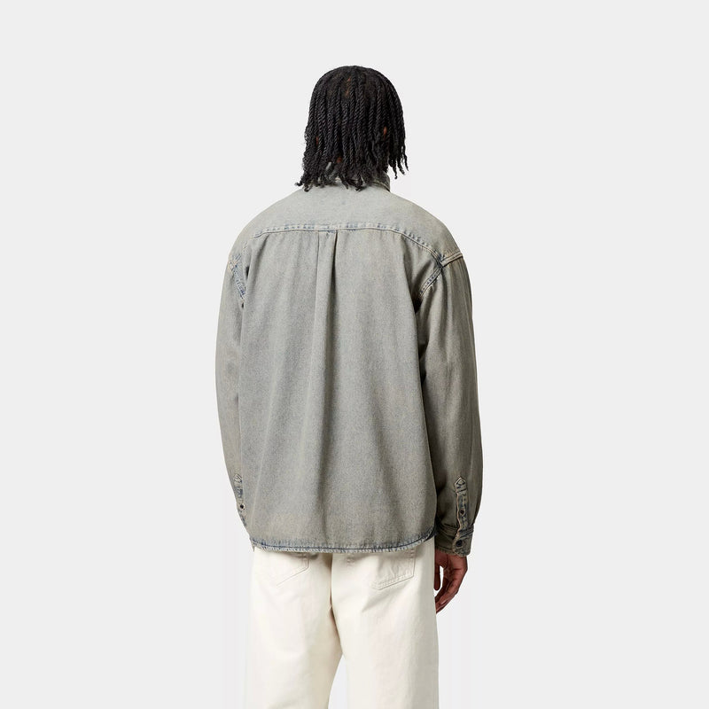 Carhartt WIP Tigan Shirt Jac 100% Cotton 'Smithtown' Denim, 12 oz (Blue / Leather garment dyed)