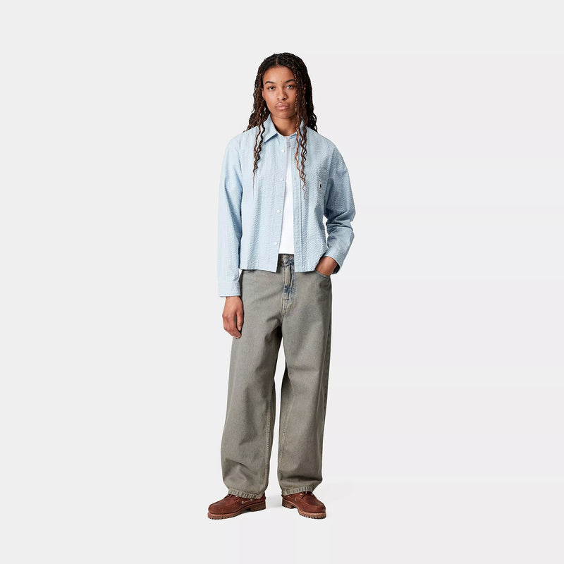 Carhartt WIP W' Brandon Pant 100% Cotton 'Smithtown' Denim, 12 oz (Blue / Leather garment dyed)