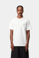 Carhartt WIP S/S Chase T-Shirt 100% Cotton Combed Single Jersey, 235 g/m² (White / Gold)
