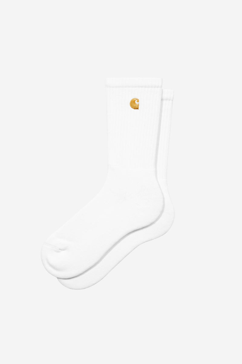 Carhartt WIP Chase Socks Cotton/Polyester/Lycra® Knit (White / Gold)