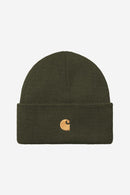 Carhartt WIP Chase Beanie 100% Acrylic, 9 gauge (Olive / Gold)