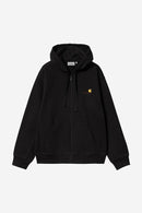Carhartt WIP Hooded American Script Jacket Cotton/Polyester Sweat, 420 g/m² (Black)