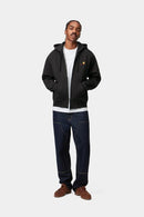 Carhartt WIP Hooded American Script Jacket Cotton/Polyester Sweat, 420 g/m² (Black)