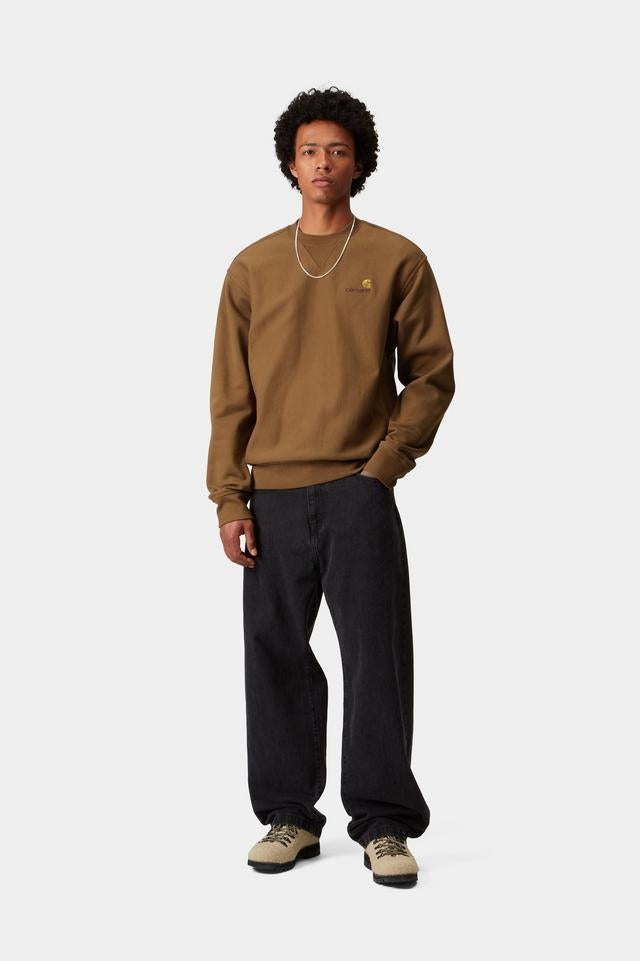 Carhartt WIP American Script Sweat Cotton/Polyester Sweat, 420 g/m² (Hamilton Brown)