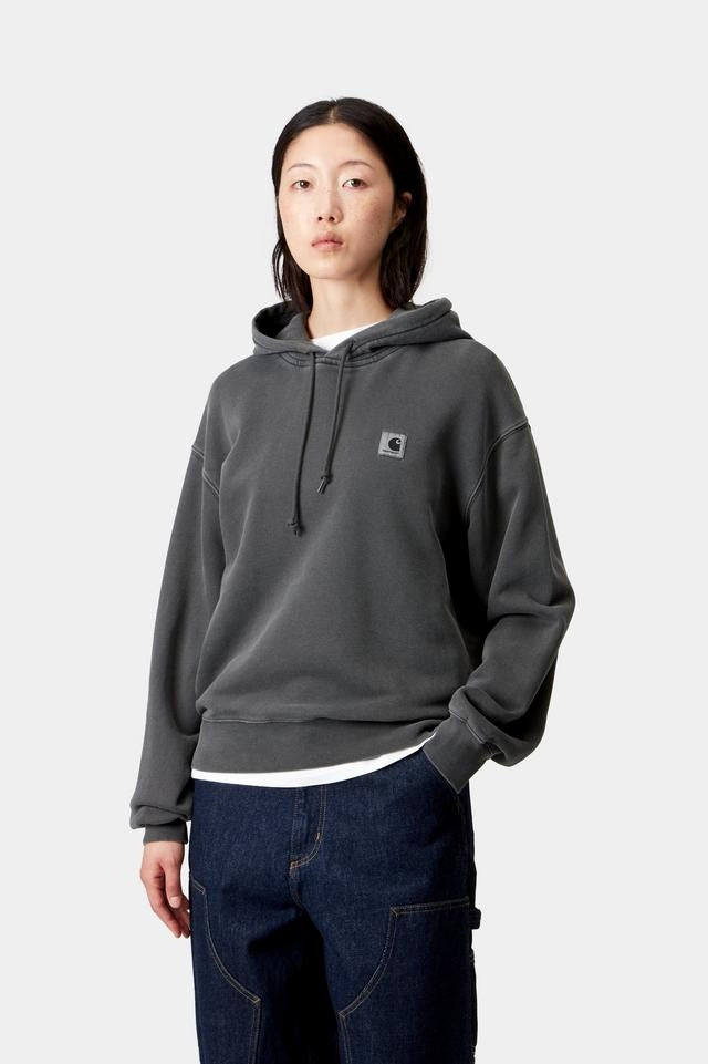 Carhartt WIP W' Hooded Nelson Sweat Cotton Sweat, 370 g/m² (Black garment dyed)