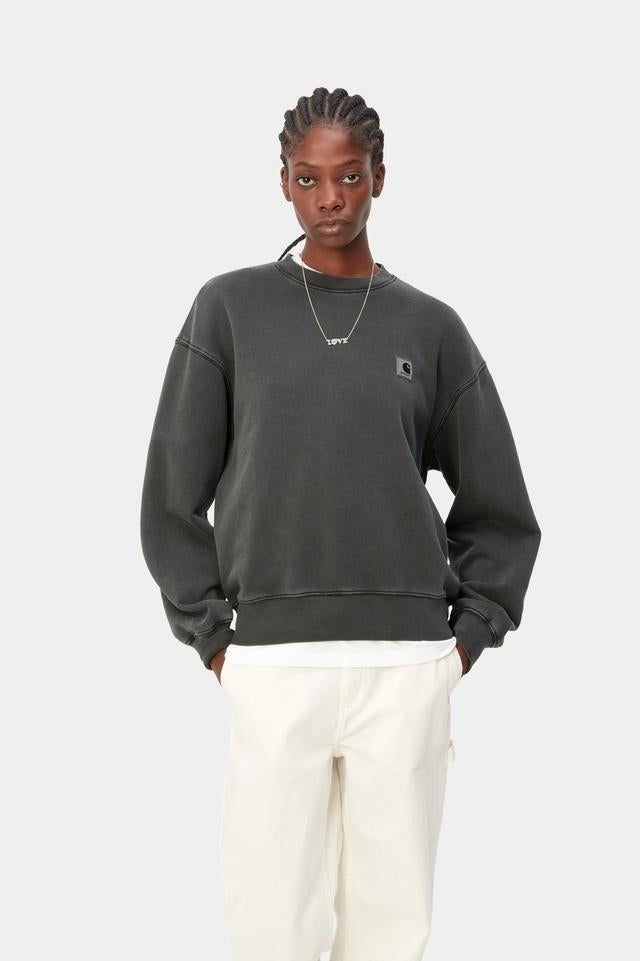 Carhartt WIP W' Nelson Sweatshirt Cotton Sweat, 370 g/m² (Black garment dyed)