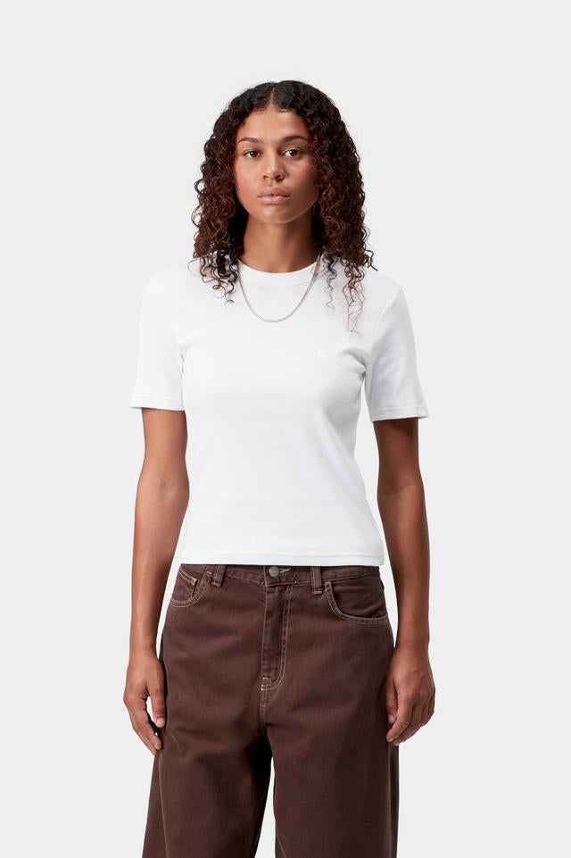 Carhartt WIP W' S/S Philipa T-Shirt Cotton/Elastane Ribbing 2X1, 245 g/m² (White)