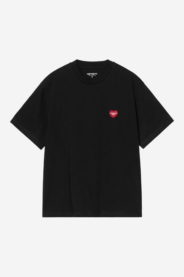 Carhartt WIP W' S/S Heart Patch T-Shirt Organic Cotton Single Jersey, 175 g/m² (Black / Red)