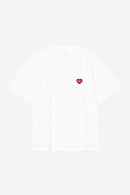 Carhartt WIP W' S/S Heart Patch T-Shirt Organic Cotton Single Jersey, 175 g/m² (White / Red)