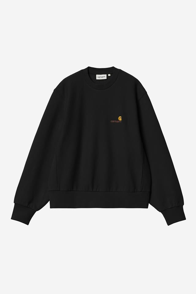 Carhartt WIP W' American Script Sweat Cotton/Polyester Sweat, 340 g/m² (Black)