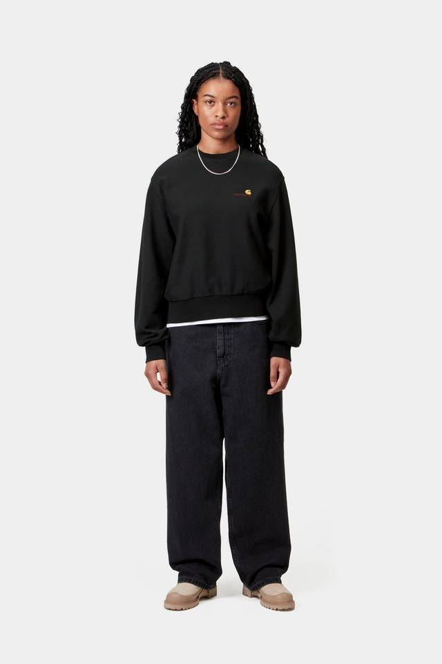 Carhartt WIP W' American Script Sweat Cotton/Polyester Sweat, 340 g/m² (Black)