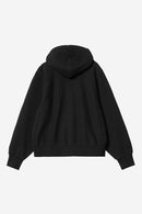 Carhartt WIP W' Hooded American Script Jacket Cotton/Polyester Sweat, 340 g/m² (Black)