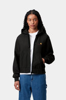 Carhartt WIP W' Hooded American Script Jacket Cotton/Polyester Sweat, 340 g/m² (Black)