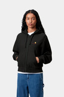 Carhartt WIP W' Hooded American Script Jacket Cotton/Polyester Sweat, 340 g/m² (Black)