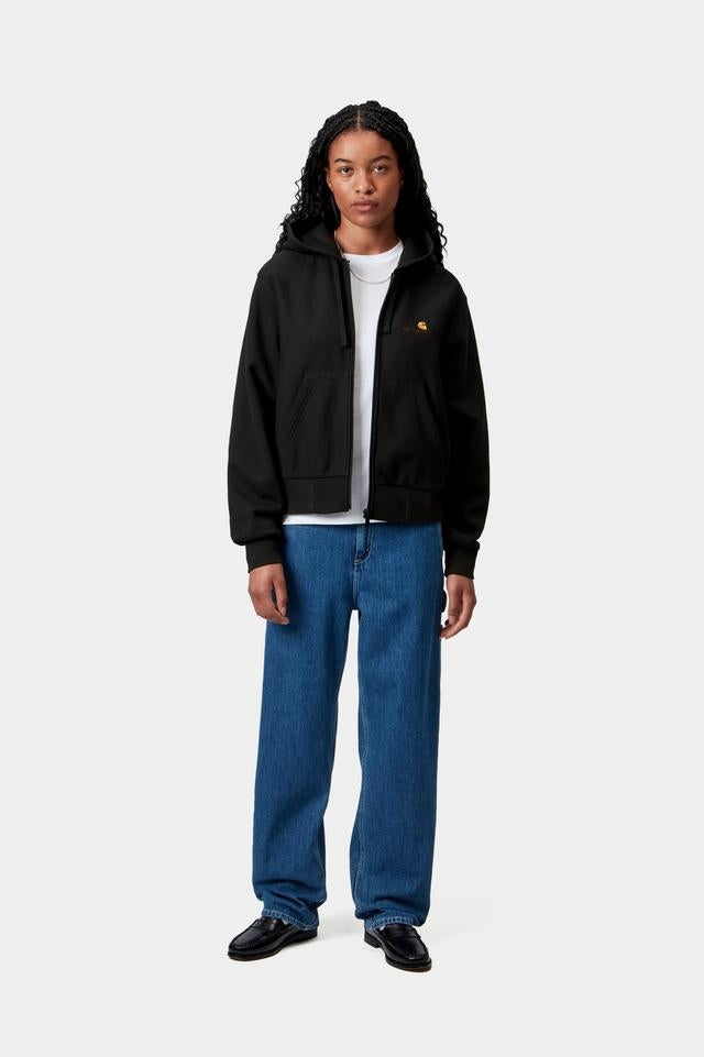 Carhartt WIP W' Hooded American Script Jacket Cotton/Polyester Sweat, 340 g/m² (Black)
