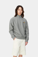 Carhartt WIP Half Zip American Script Sweat Cotton/Polyester Sweat, 420 g/m² (Grey Heather)