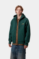 Carhartt WIP Hooded American Script Jacket Cotton/Polyester Sweat, 420 g/m² (Dark Fir)