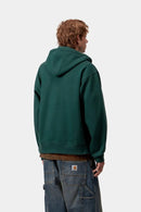 Carhartt WIP Hooded American Script Jacket Cotton/Polyester Sweat, 420 g/m² (Dark Fir)