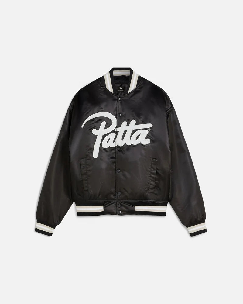 Patta Script Logo Satin Varsity Jacket