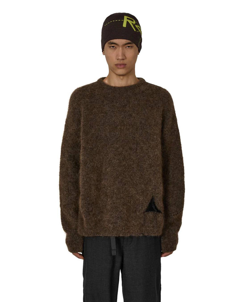 ROA Dropstitch Mohair Knit Crewneck (Brown)