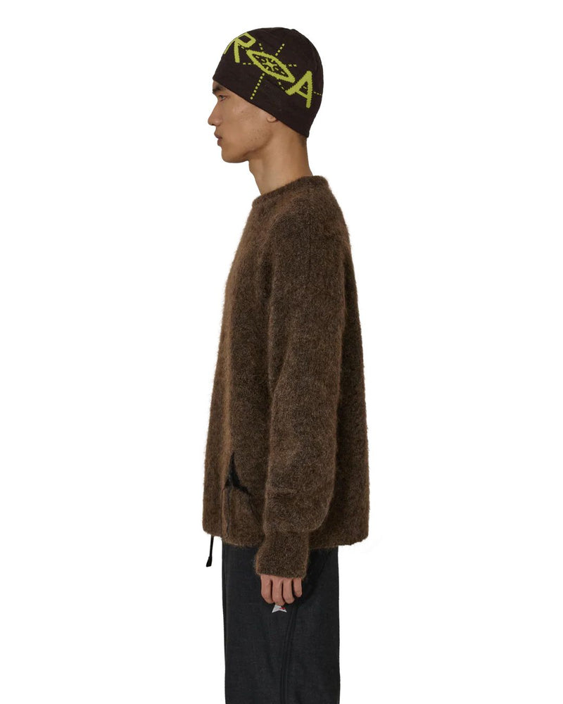 ROA Dropstitch Mohair Knit Crewneck (Brown)