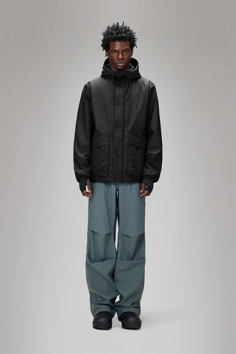 Rains Lohja Long Insulated Cargo Jacket (Black)