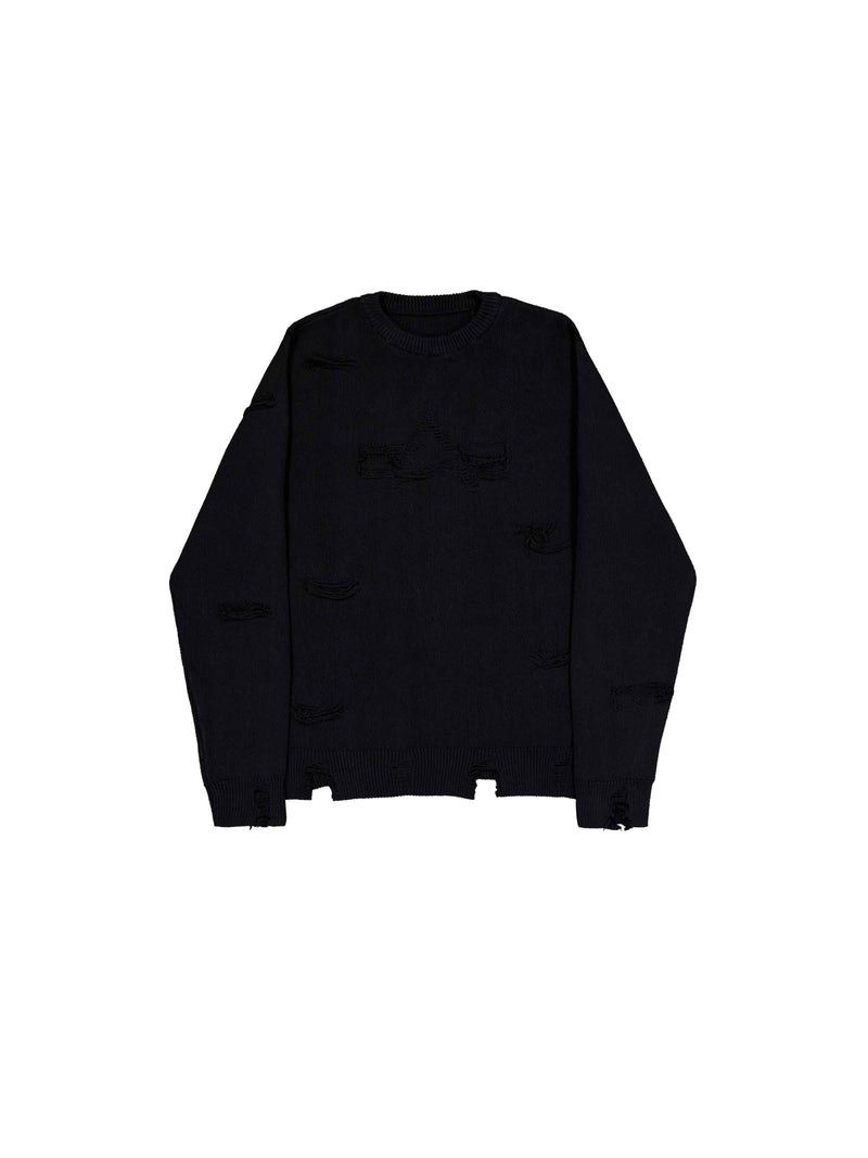 Alpha Industries Distressed Logo Pullover (Black)