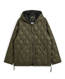 Taion Unisex Military Hood W-Zip Down Jkt Soft Shell (Green)