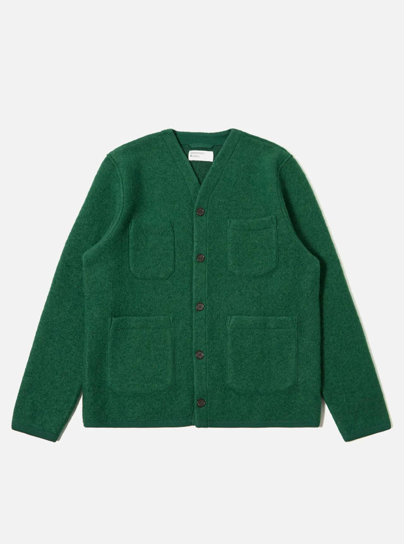 Universal Works Wool Fleece Cardigan (Green)