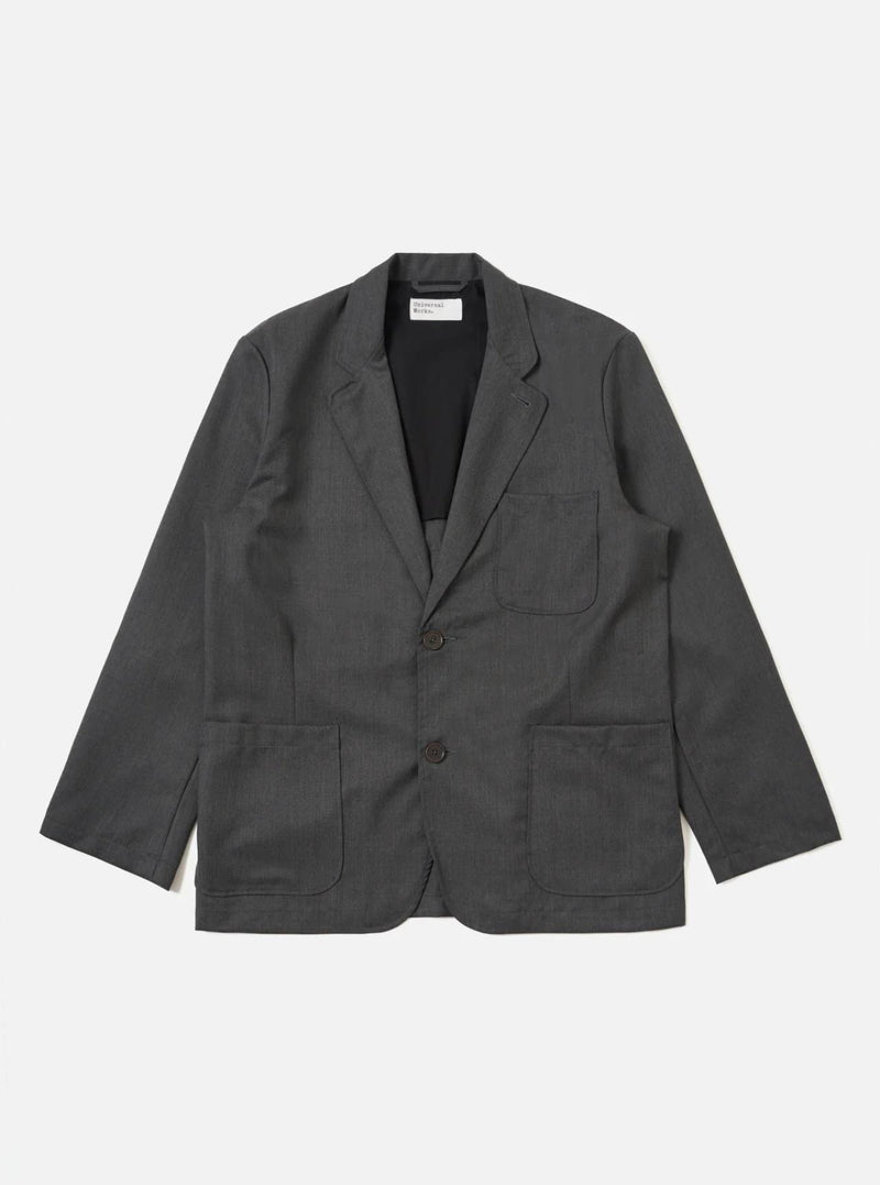 Universal Works Travel Suiting Two Button Jacket (Charcoal)