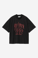 Carhartt WIP S/S Hackwork T-Shirt Cotton Single Jersey, 260 g/m² (Black heavy stone wash)