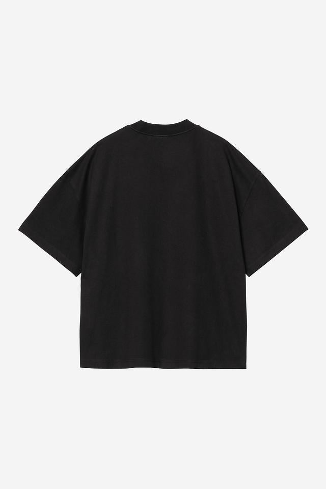 Carhartt WIP S/S Hackwork T-Shirt Cotton Single Jersey, 260 g/m² (Black heavy stone wash)